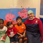 happy kids with doctor